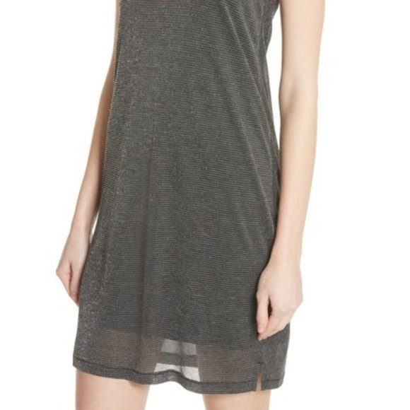 Rag & Bone Dawson Black lurex coctail  mini dress sleeveless gray black SMALL - Picture 6 of 8